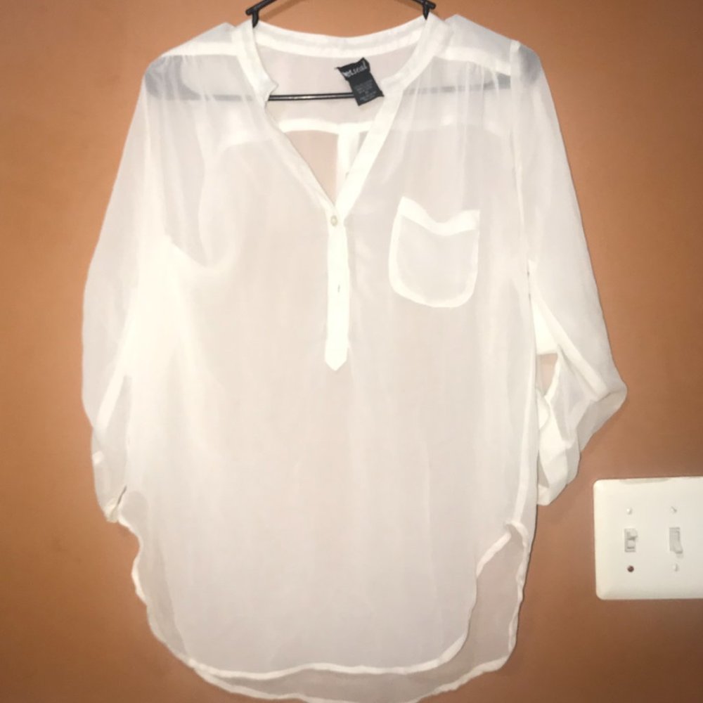 NEW White Wet Seal Long Sleeve Dress Shirt